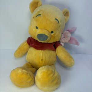 Winnie the Pooh Plush Toy with Piglet - Yellow and Red